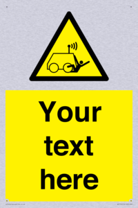 Custom warning run over by operator controlled machine